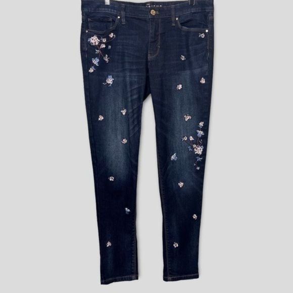 white house black market embroidered jeans